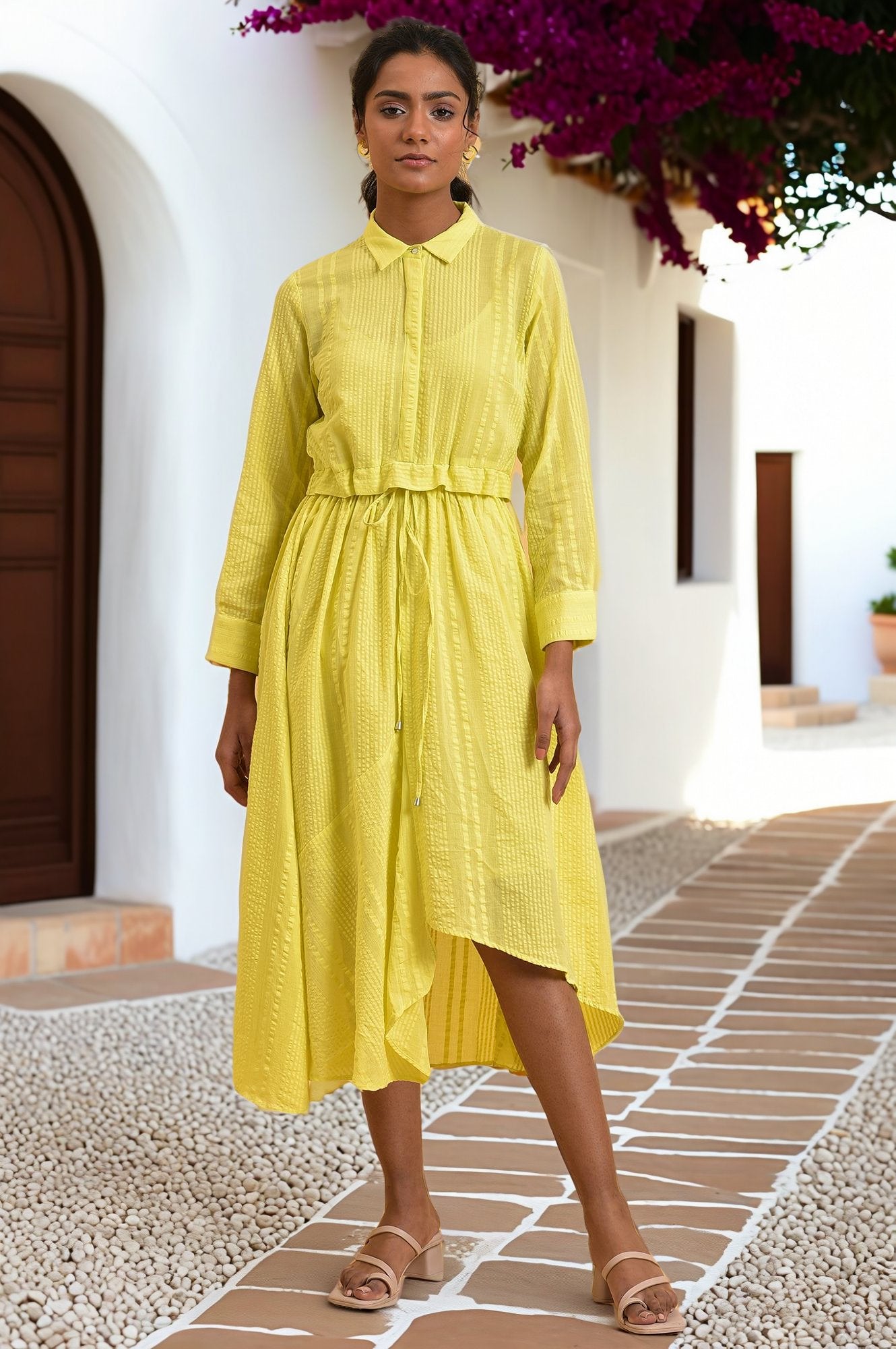 gathered shirt dress Abadia Sama Gathered Cotton-poplin Maxi Shirt Dress - Women - Brown Dresses