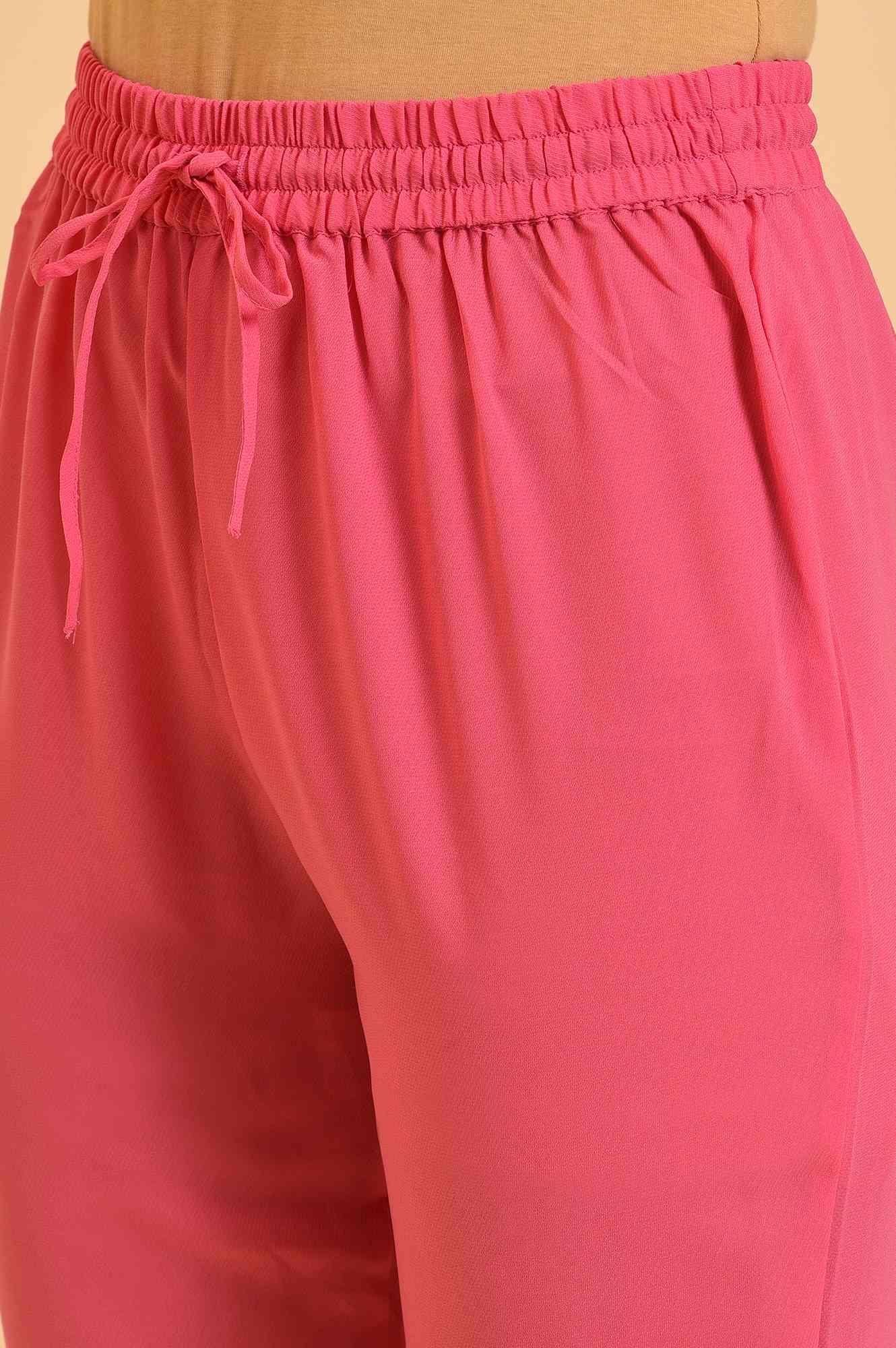 Green A-Line kurta, Slim Pants & Dupatta Set - wforwoman