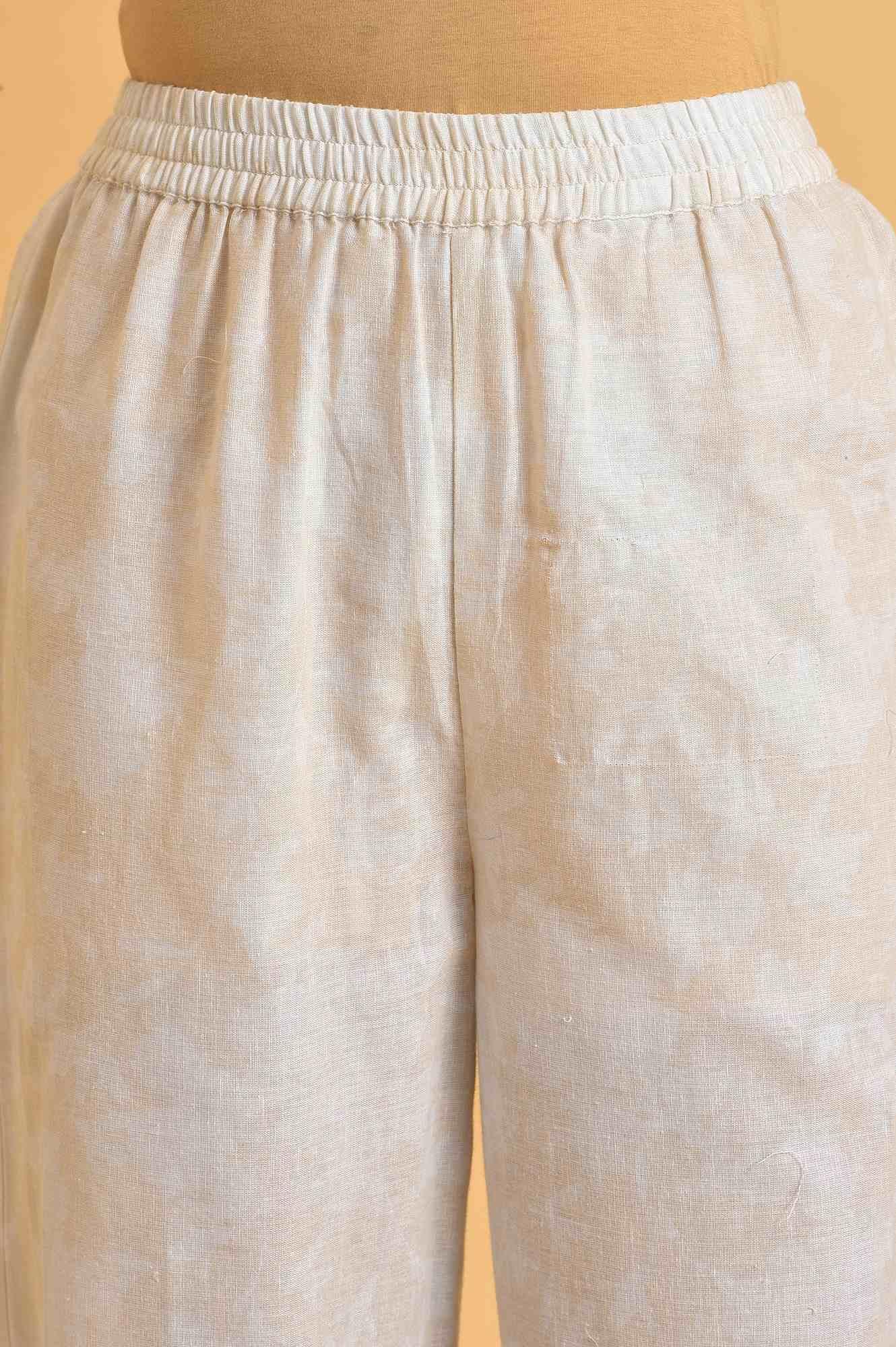 Ecru Floral Print Summer kurta Set - wforwoman