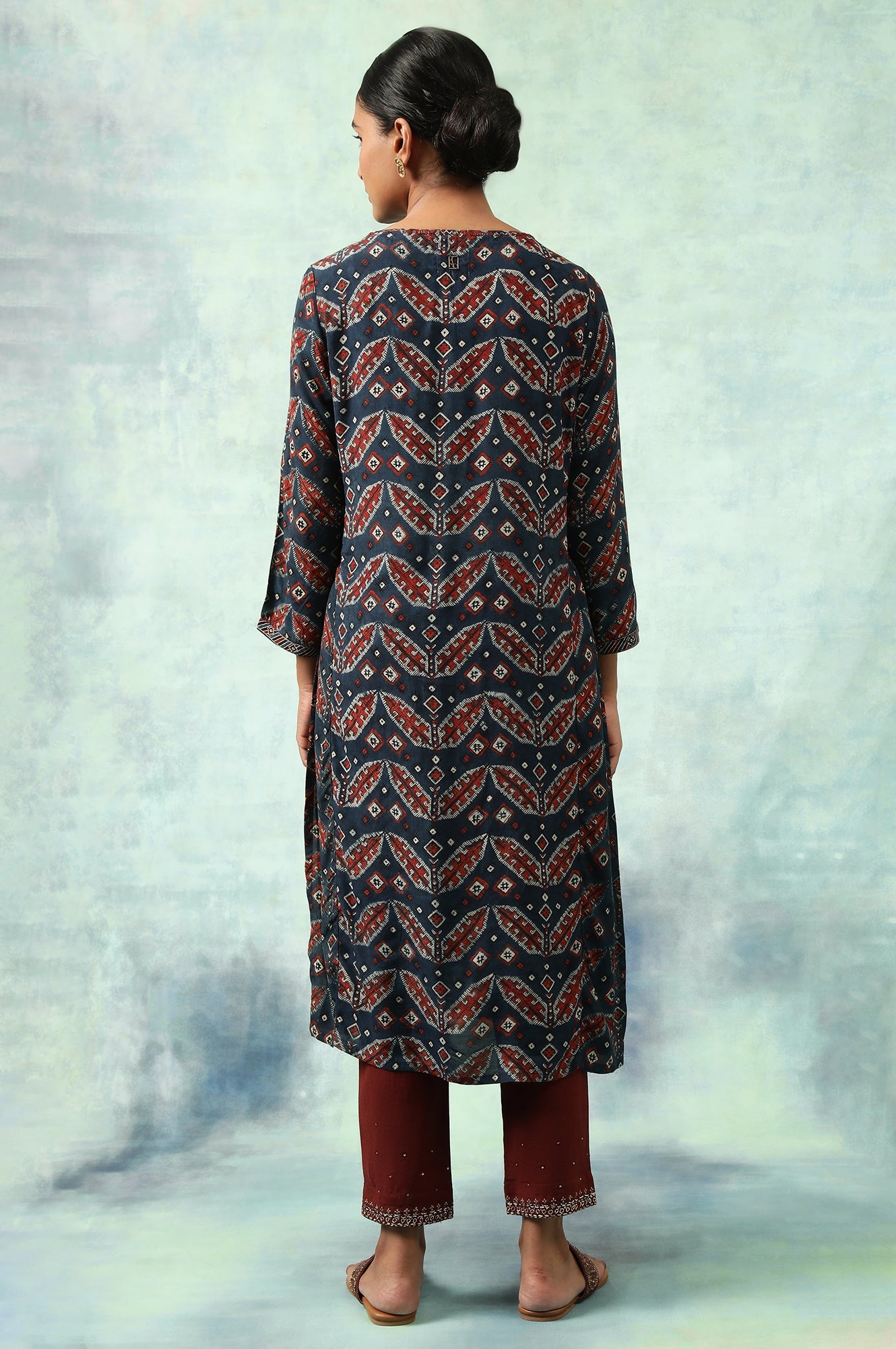 Indigo Blue Ajrakh Print kurta
