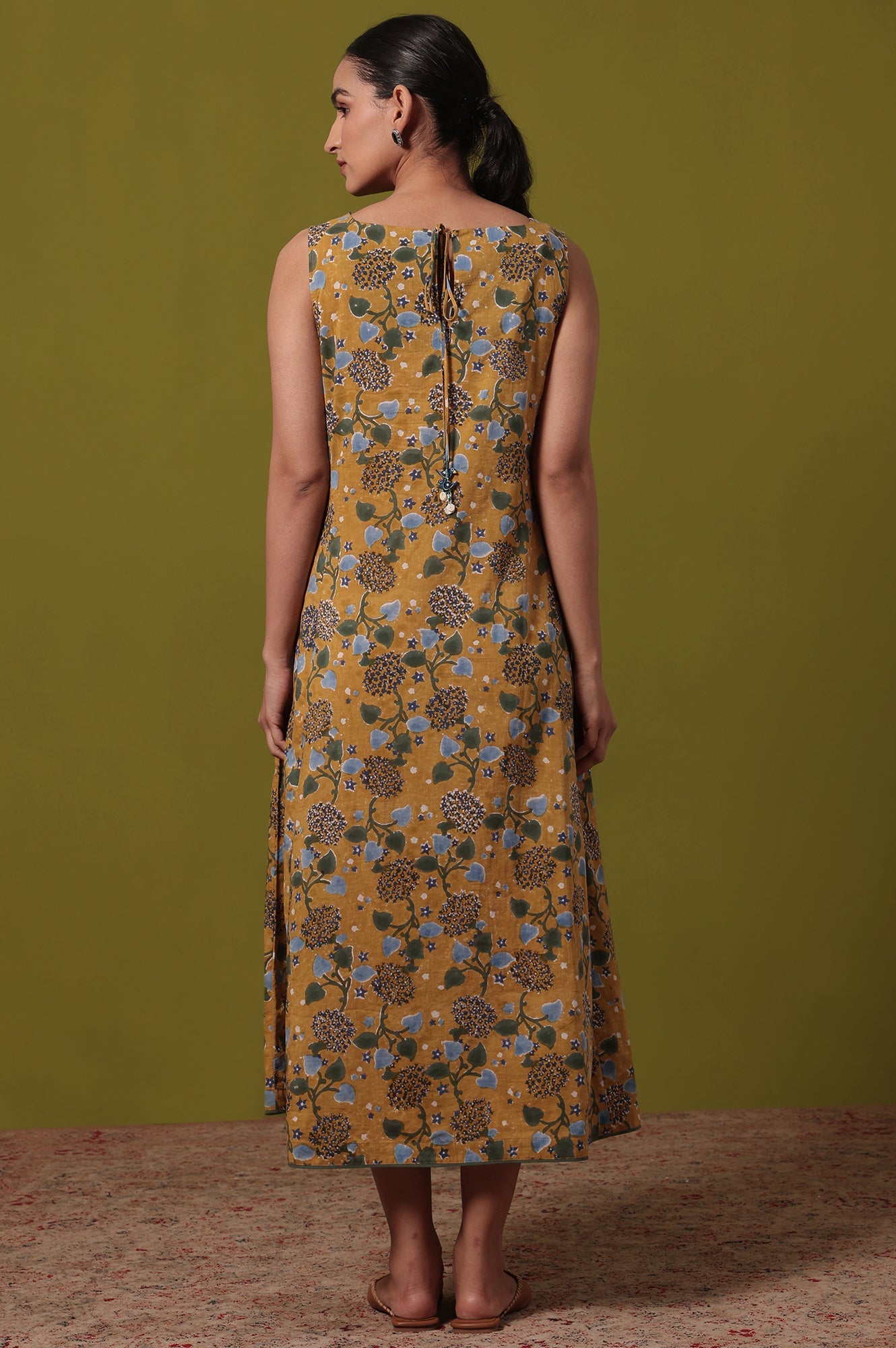 Floral Printed Flared Pure Cotton Dress