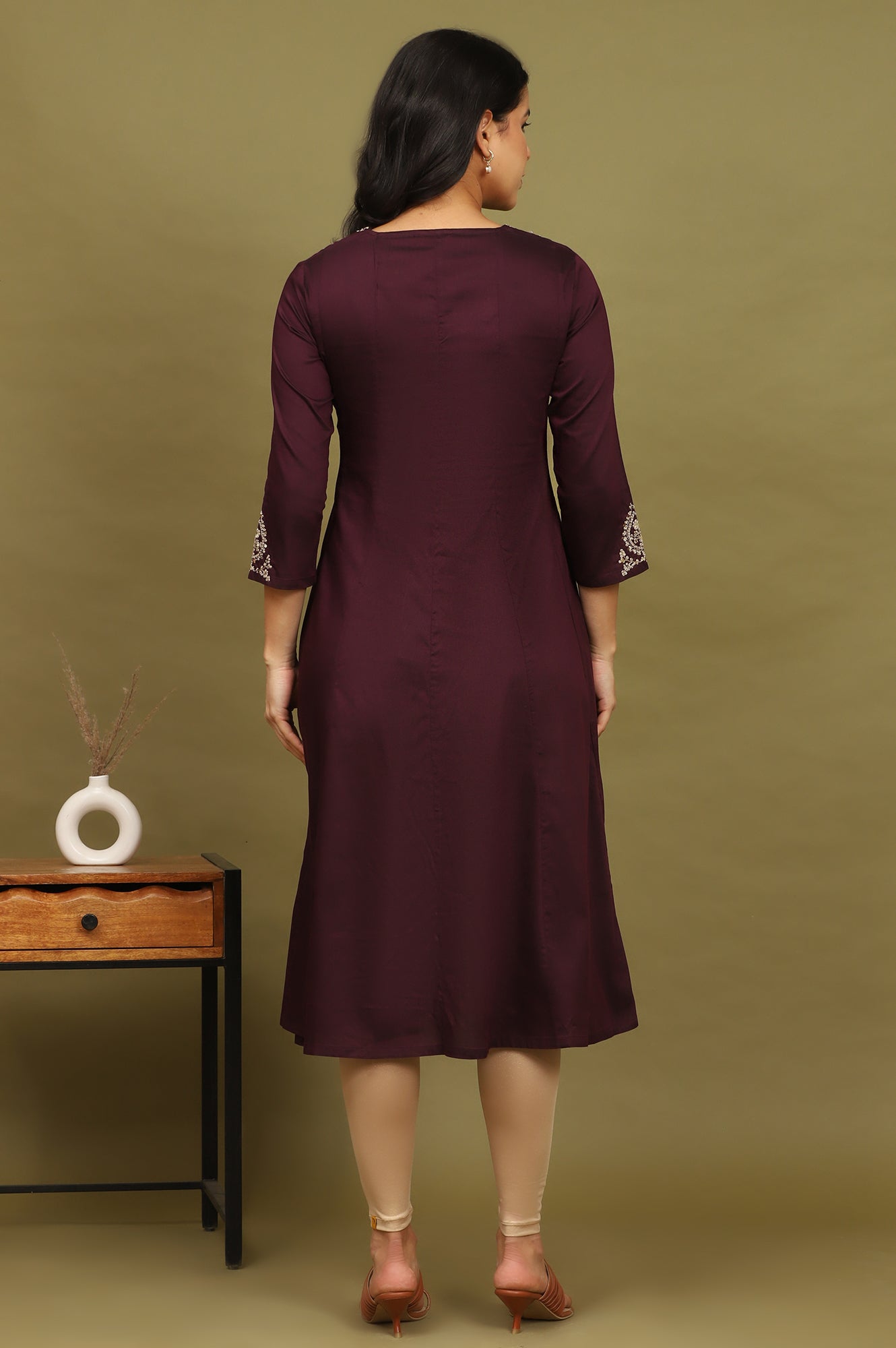 Purple Zari Embroidered Anarkali Kurta