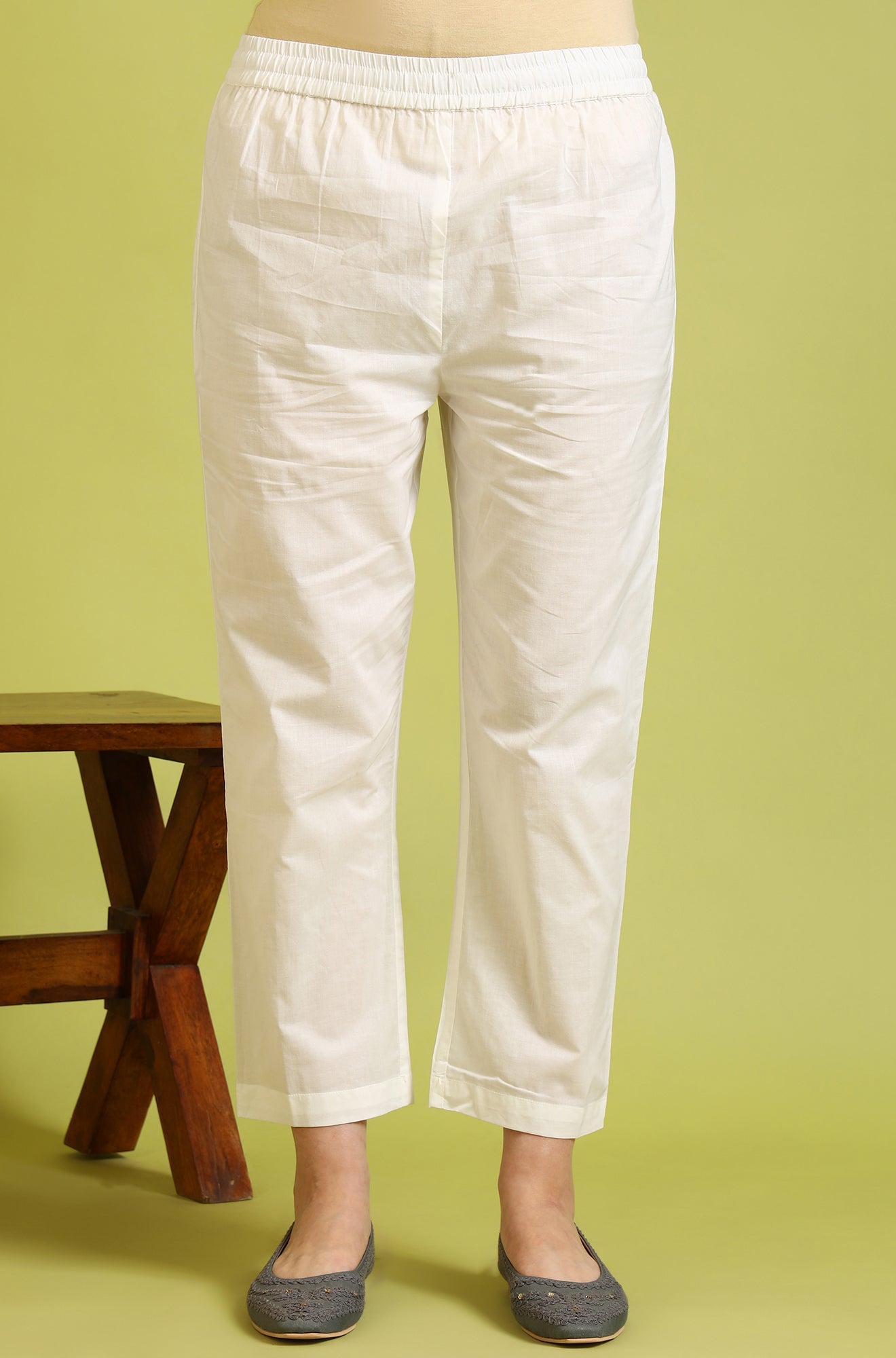 Light Blue Floral Printed Pure Cotton Anarkali Kurta and Pants Set