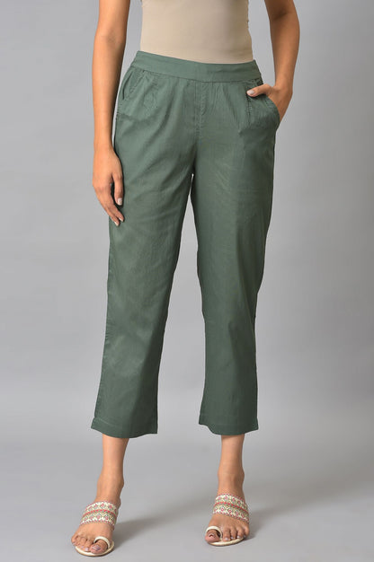 Green Printed Pure Cotton Straight Kurta and Parallel Pant Set