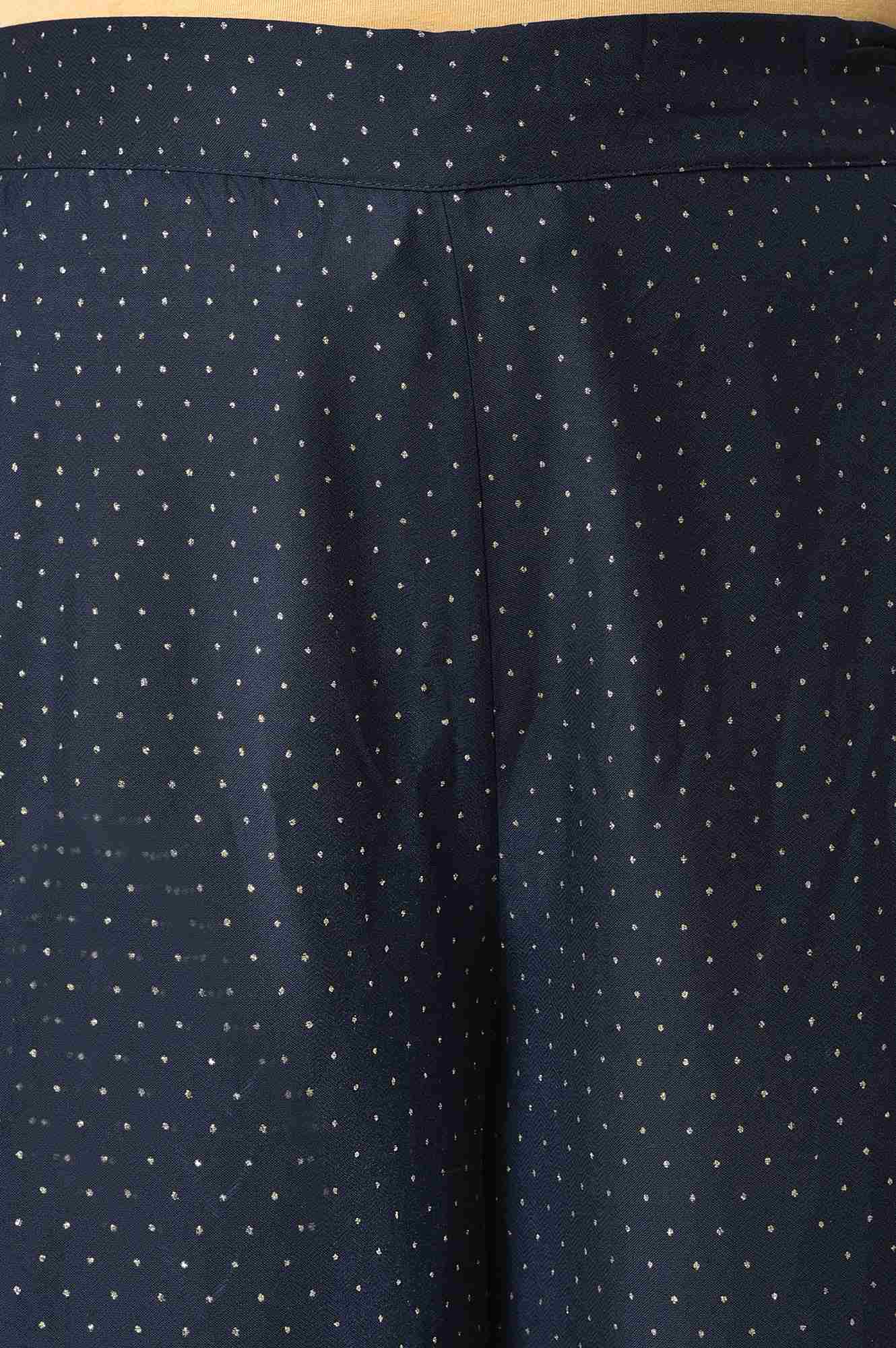 Blue Geometric Printed Straight Kurta with Parallel Pant Set