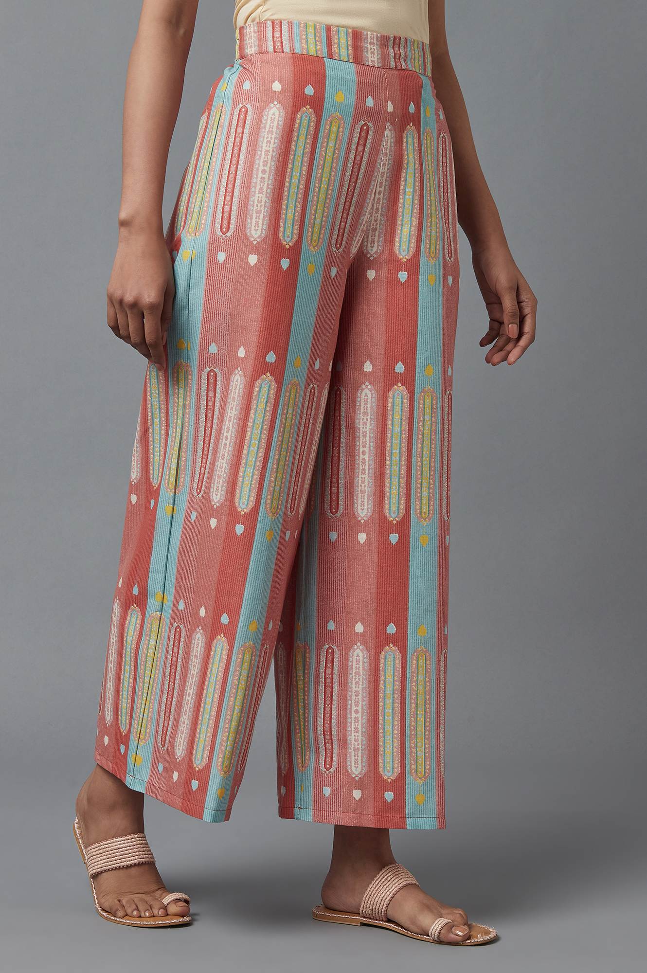Orange Floral Printed Rayon A-Line Kurta and Parallel Pant Set