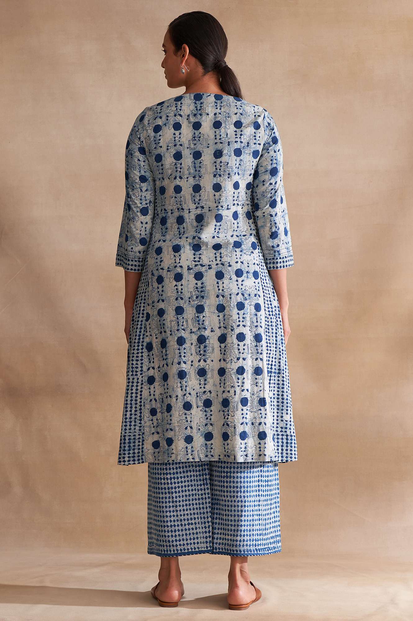 Light Grey Handblock Dabu Print kurta