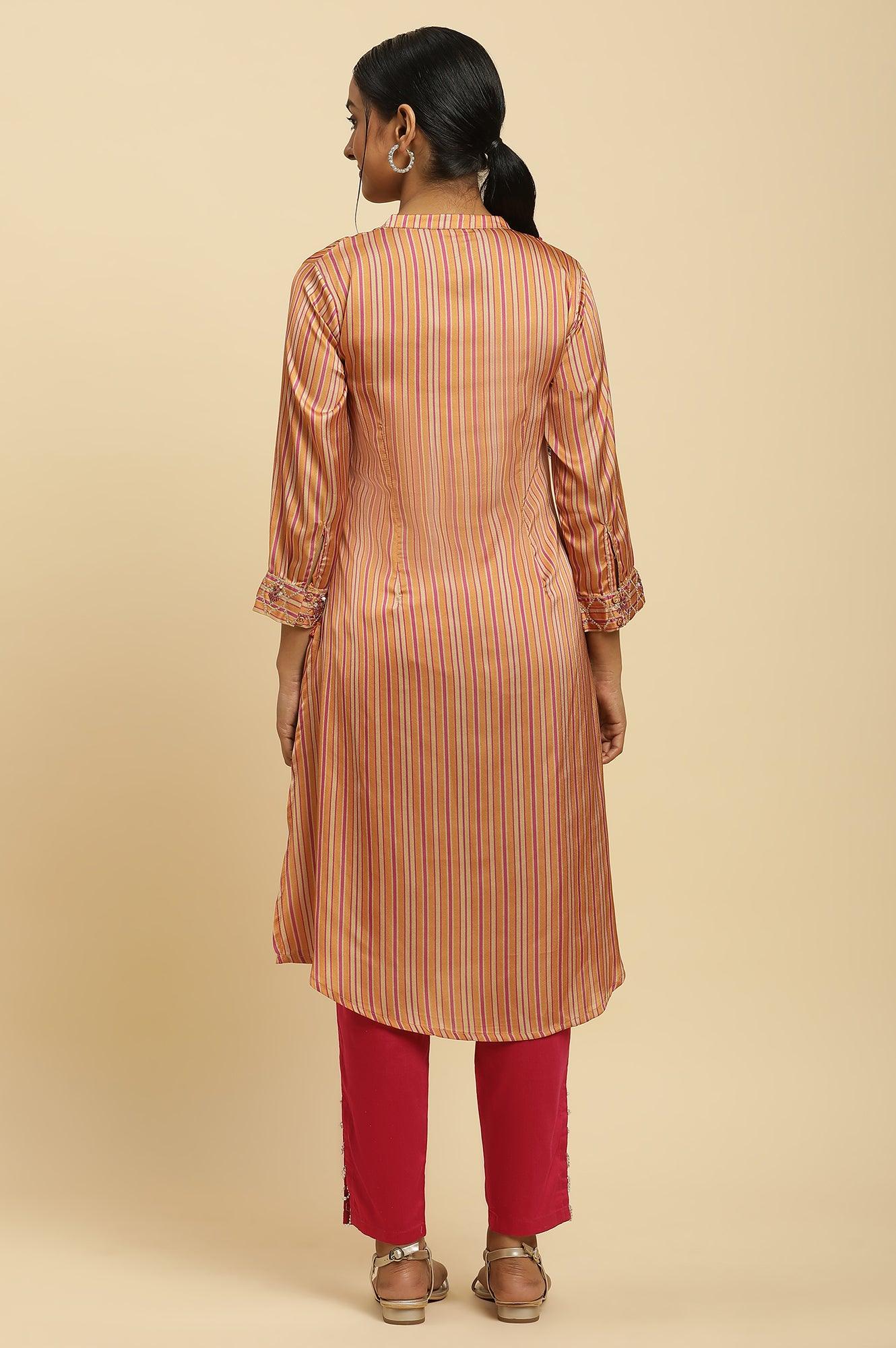 Bright Multi-Coloured Embroidered Kurta - wforwoman