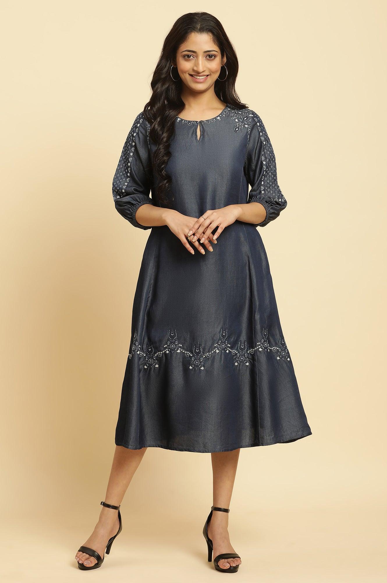 Blue Tencil Denim Dress - wforwoman
