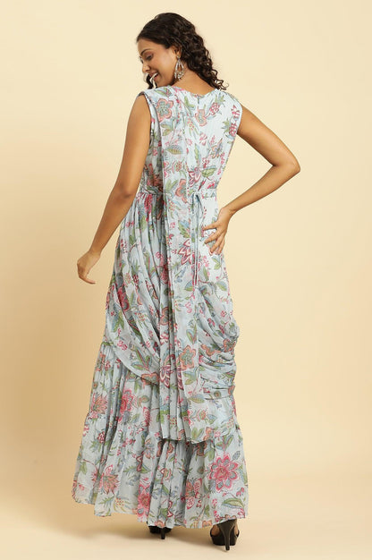 Blue Floral Printed Jumpsuit - wforwoman
