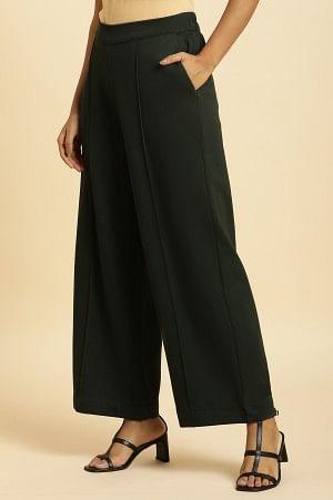 Green Pin Tuck Trouser Pants - wforwoman