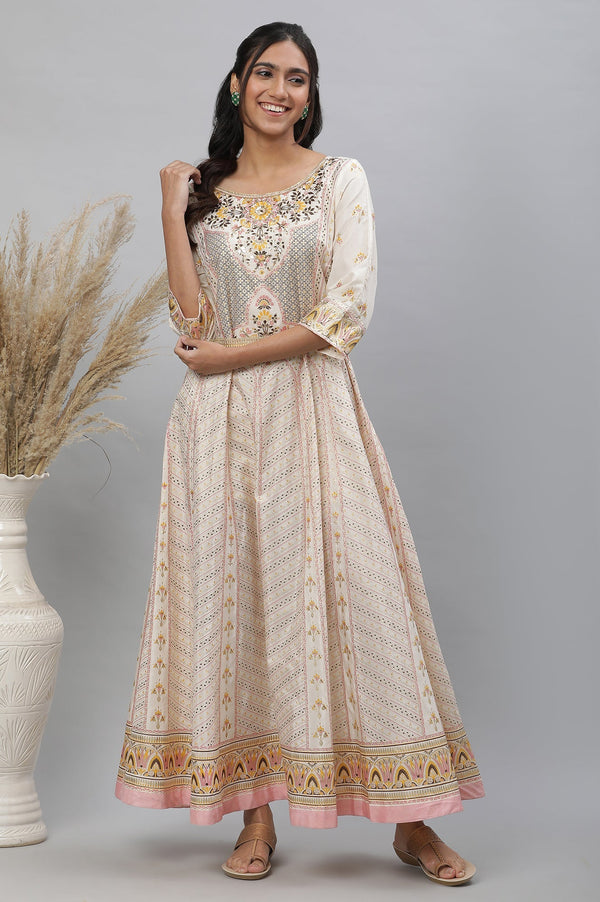 White A-Line Printed Summer Dress