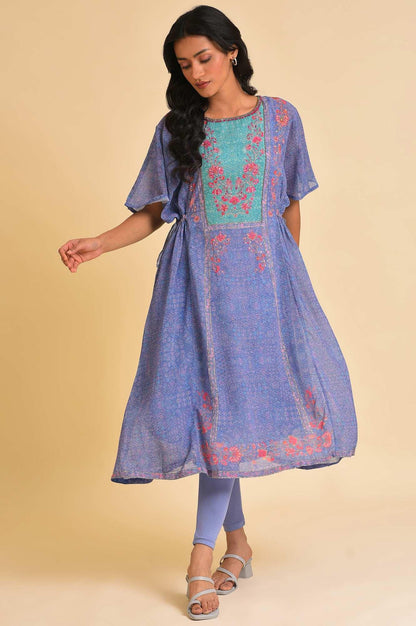 Light Purple A-Line Flowy Dress &amp; Tights Set - wforwoman