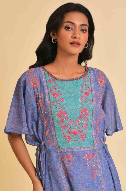 Light Purple A-Line Flowy Dress &amp; Tights Set - wforwoman