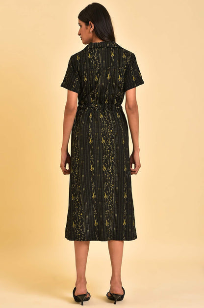 Black Floral Printed Vacation Dress - wforwoman