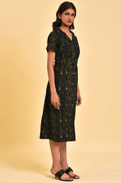 Black Floral Printed Vacation Dress - wforwoman