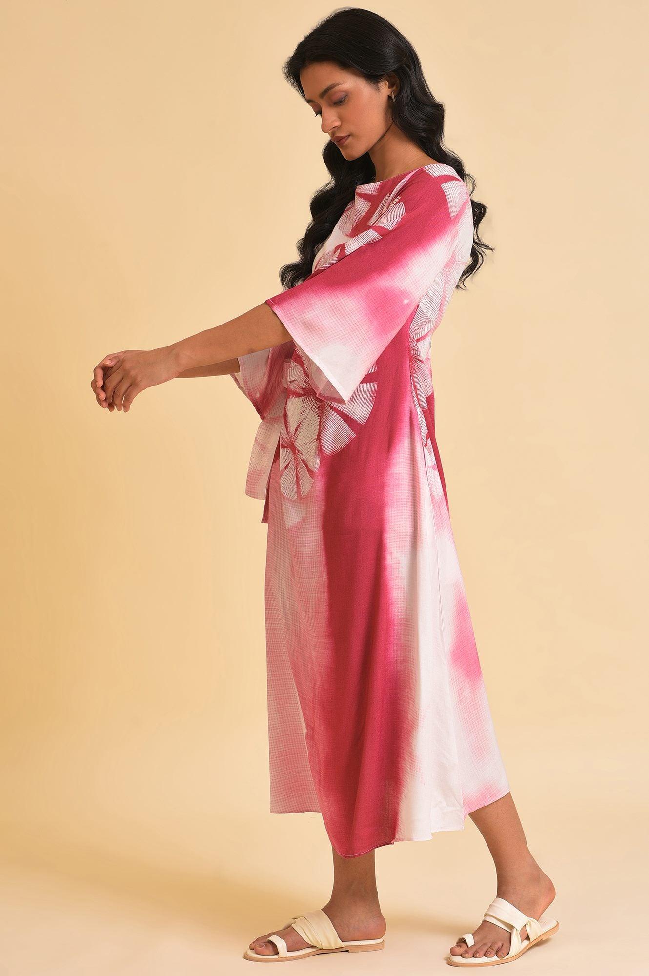 Pink Graphic Print Dress - wforwoman