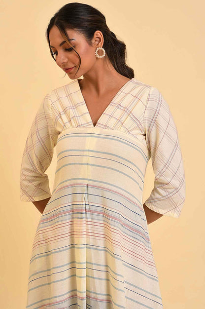 Ecru Summer Maxi Dress With Stylized Back - wforwoman