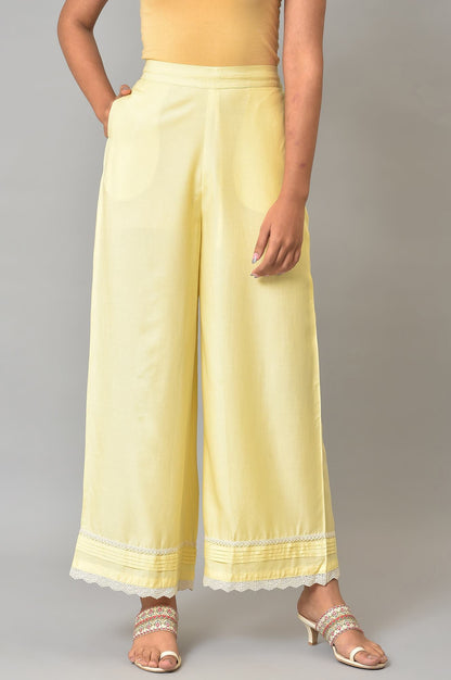 Yellow A-line Kurta and Parallel Pant Set