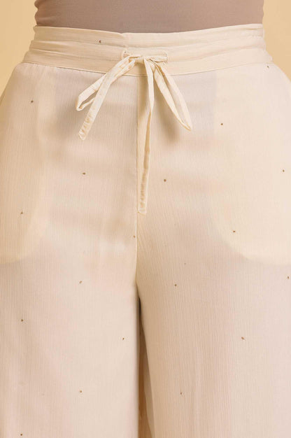 Ecru Solid Flared Sharara - wforwoman