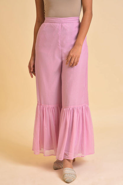 Light Purple Solid Flared Sharara - wforwoman