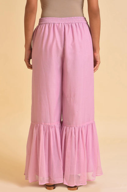 Light Purple Solid Flared Sharara - wforwoman