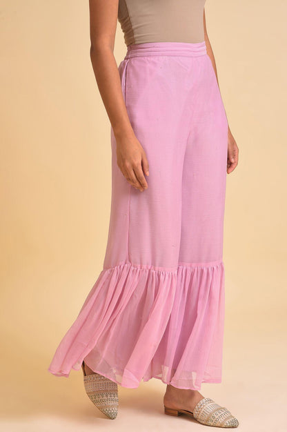 Light Purple Solid Flared Sharara - wforwoman