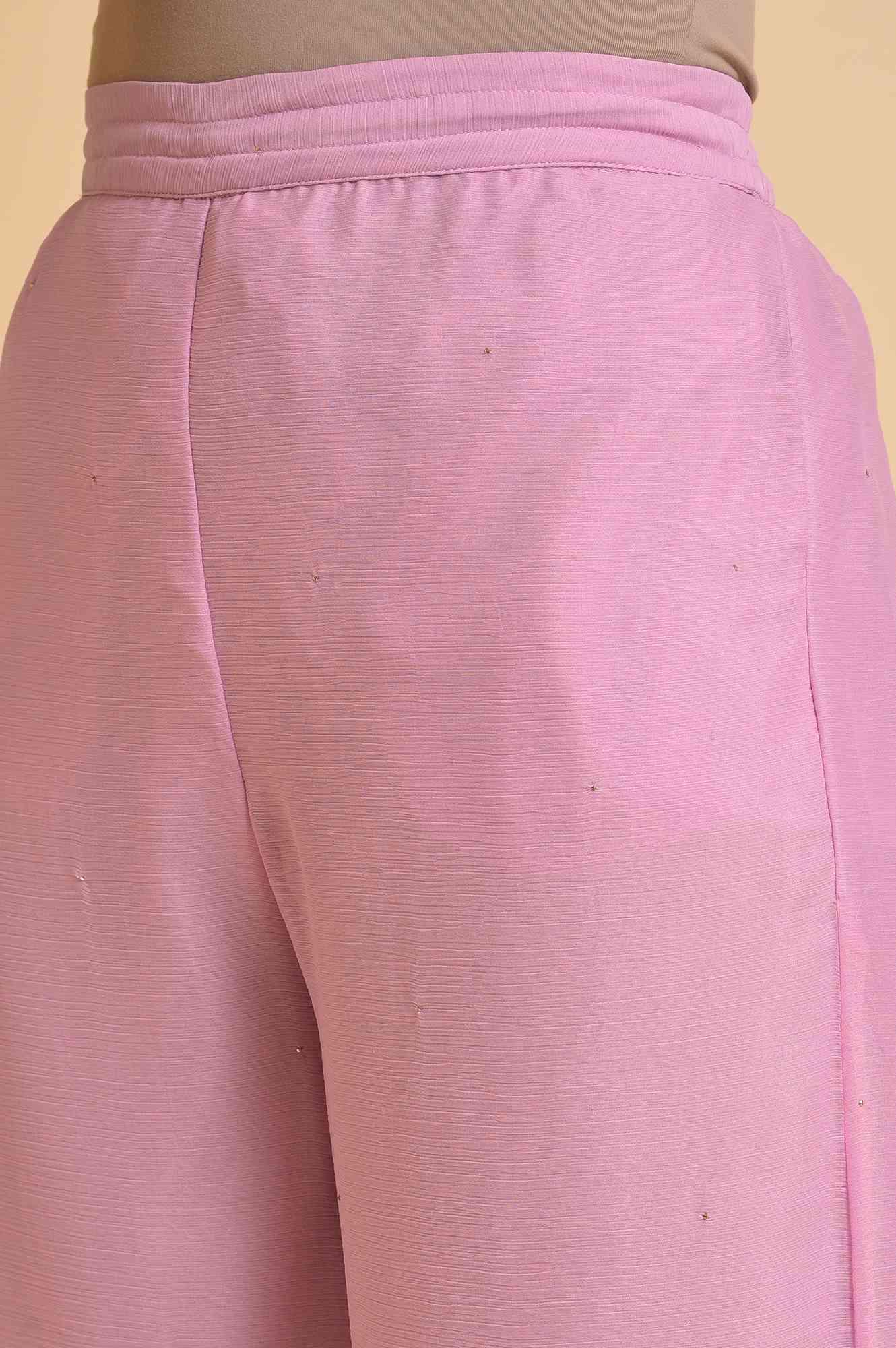 Light Purple Solid Flared Sharara - wforwoman