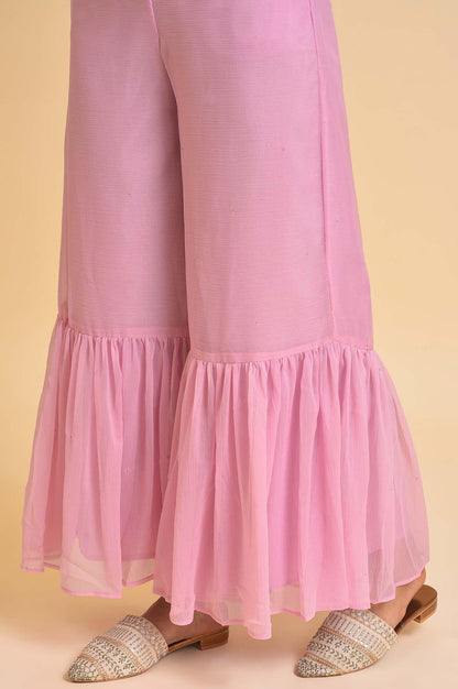 Light Purple Solid Flared Sharara - wforwoman