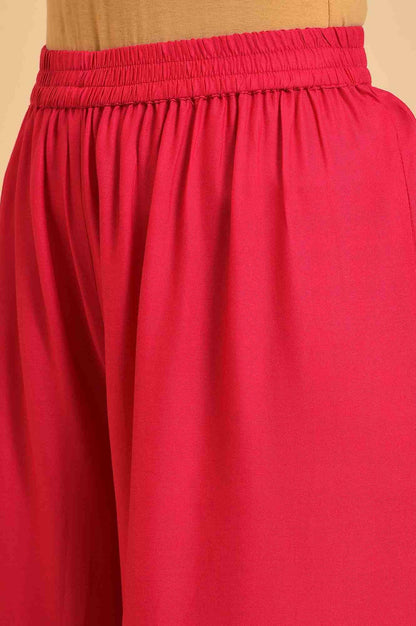 Pink Glitter Printed Sharara Pants - wforwoman