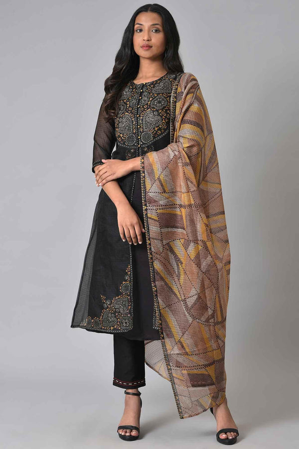 Black Kota Jacket And kurta Set
