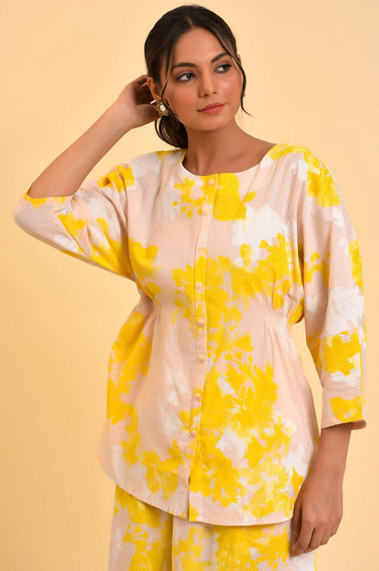 Pink Floral Printed Top &amp; Flared Pants Set - wforwoman