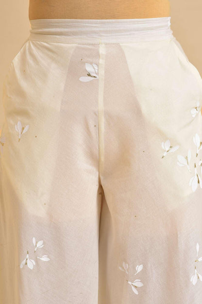 Ecru Floral Printed kurta Co-Ord Set - wforwoman