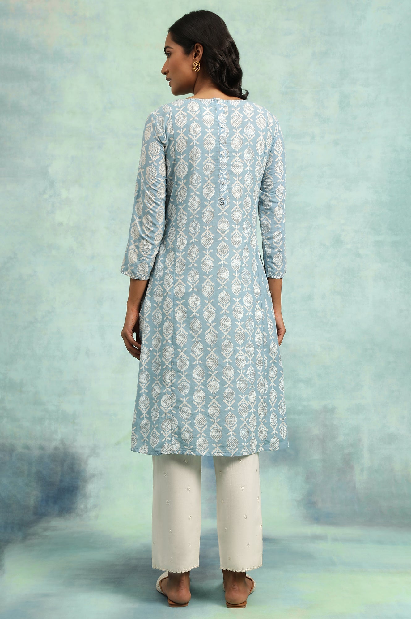 Blue Hand Block Print kurta