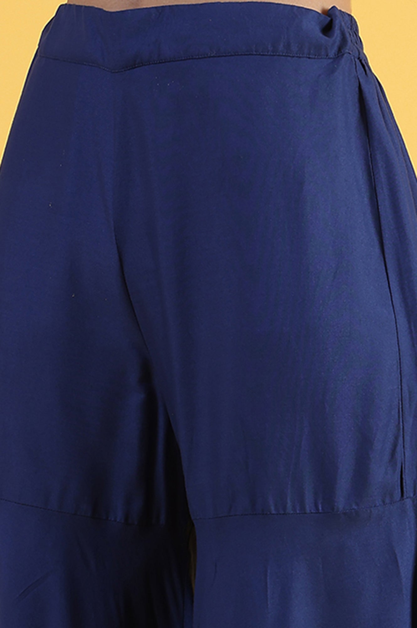 Blue Printed Metallic Embroidery Straight Kurta &amp; Sharara with Dupatta Set