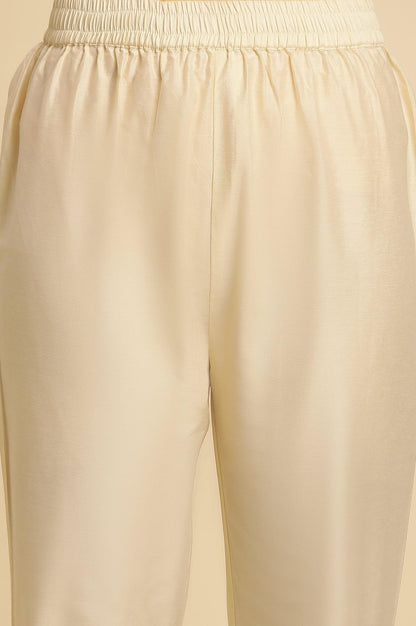 White Sleeveless Printed Flared Kurta, Pants And Dupatta Set - wforwoman