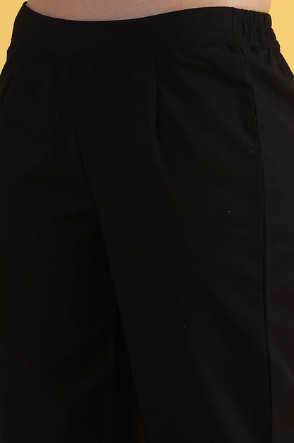 Black Yarn Dyed Sequins Straight Kurta &amp; Straight pant with Dupatta Set