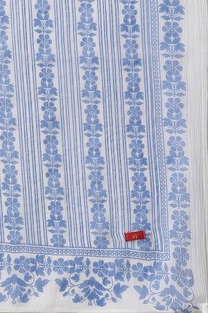 Green Printed A-Line Cotton Kurta, Pants With Dupatta Set