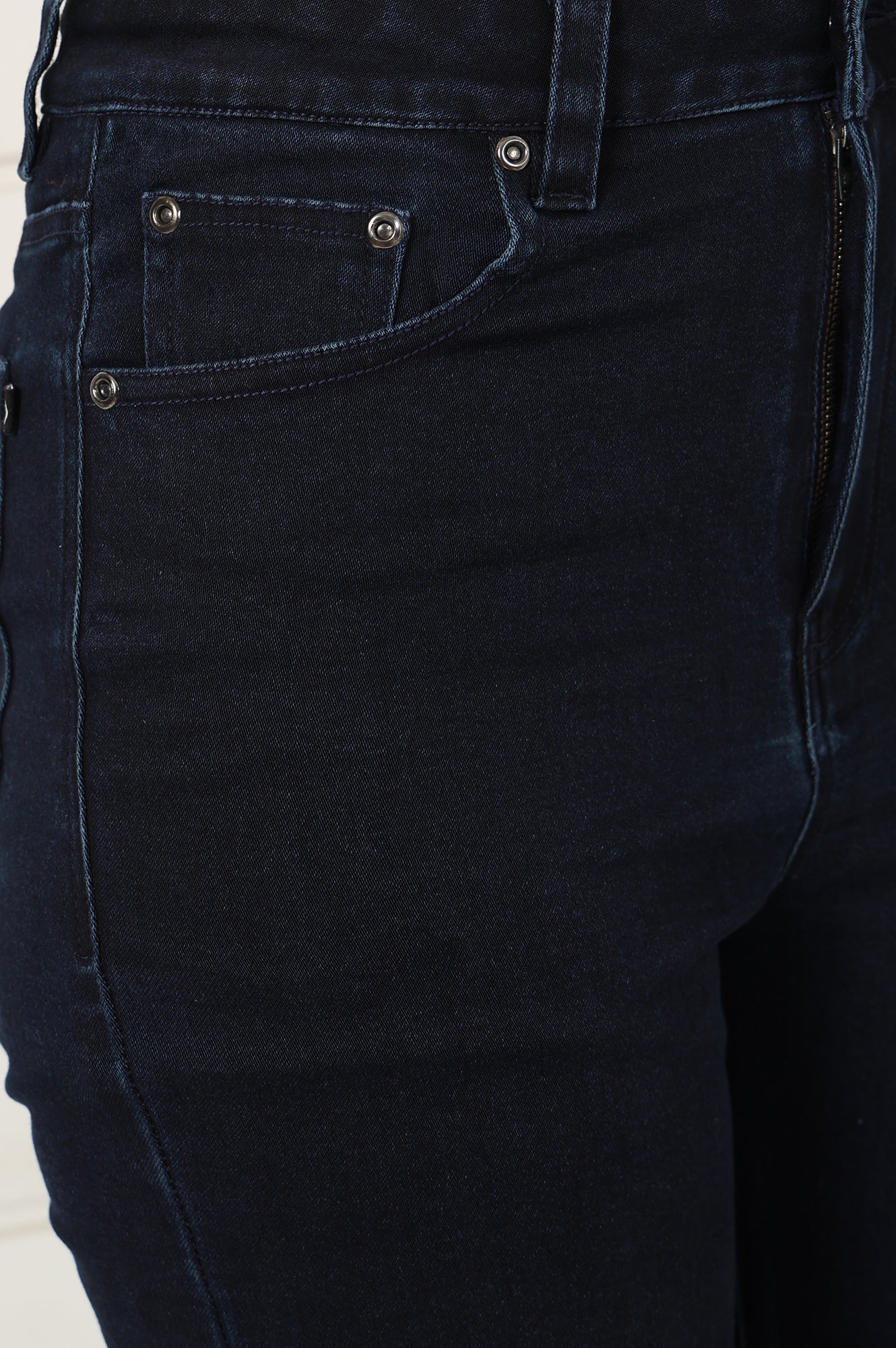 Blue Denim Lycra Mid Rise Ankle Length Flared Pants