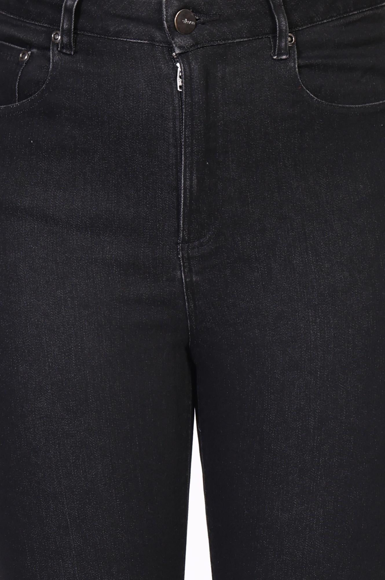 Black Solid Straight Denim Jeans