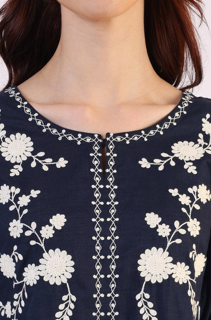 Embroidered Flared Pure Cotton Top