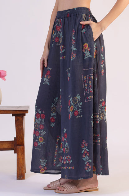 Floral Printed A-line Pure Cotton Kurta &amp; Parallel Pants Set