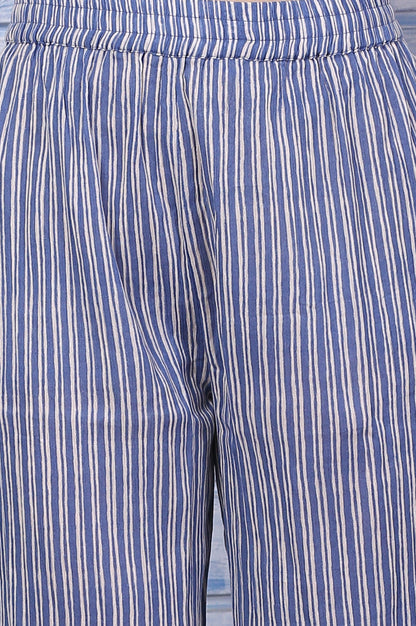 Off-White Bold Floral Printed Pure Cotton Straight Kurta and Pants Co-ord Set