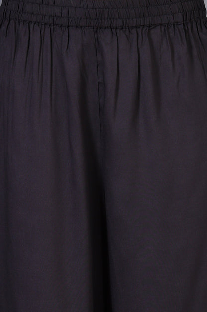 Grey Floral Printed Modal A-line Kurta and Pants Set