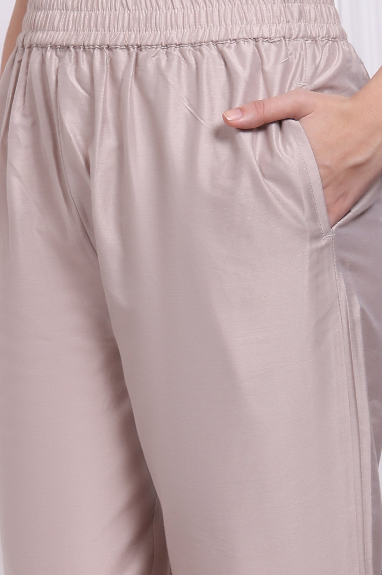 Grey Floral Printed Organza Straight Kurta and Straight Pants Set